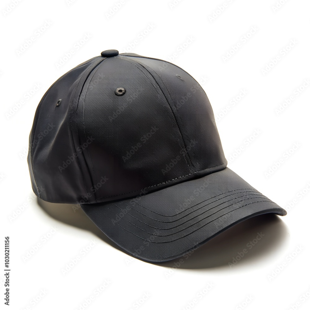Fototapeta premium baseball cap, sports cap, black on a white background