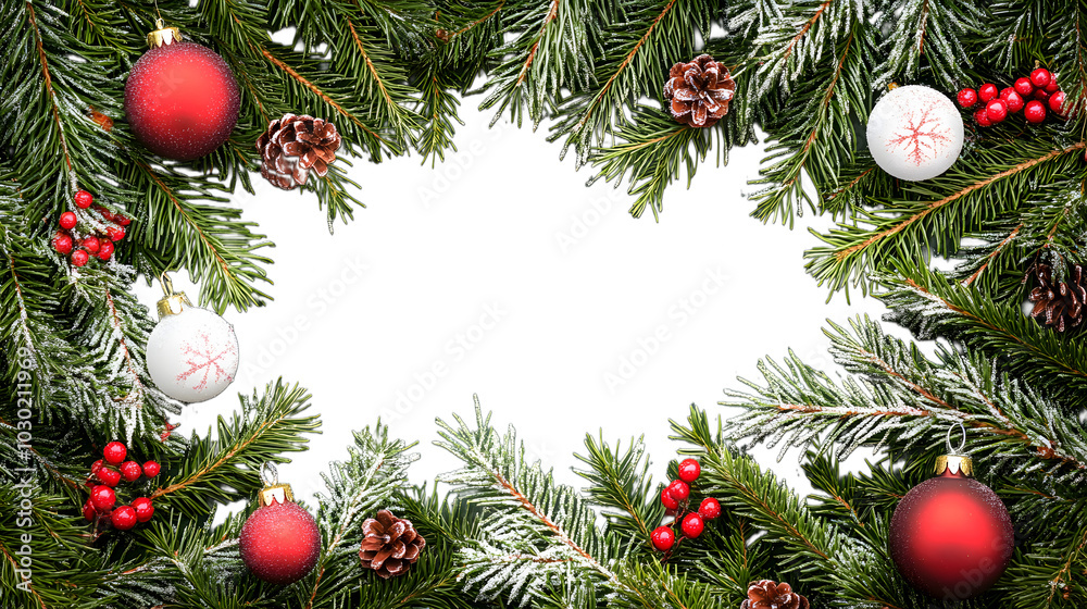 Christmas frame with fir branches Christmas frame with fir branches