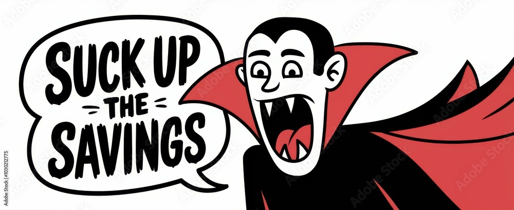 Cartoon Vampire Red Cape Halloween Promotion - Engaging Savings Advertisement Marketing Materials Cartoon Vampire Red Cape Halloween Promotion - Engaging Savings Advertisement Marketing Materials