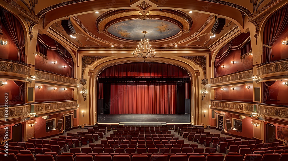 Obraz premium Historic theater with a stage and seats