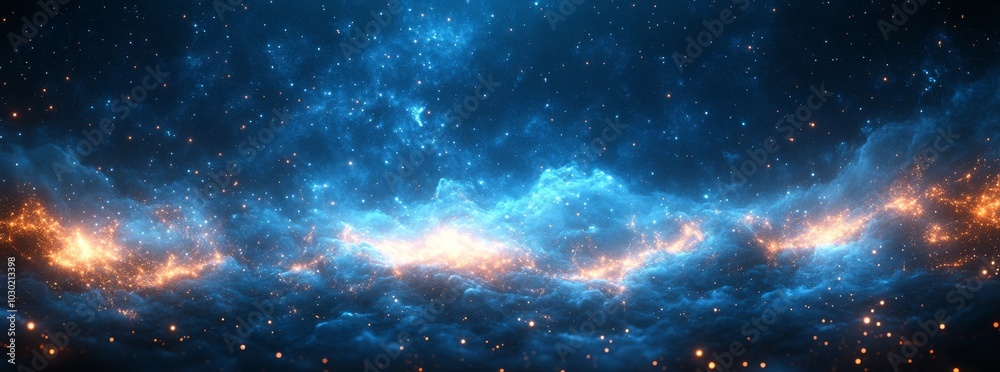 Fototapeta premium An image of colorful fireworks with sparkles on a dark blue background