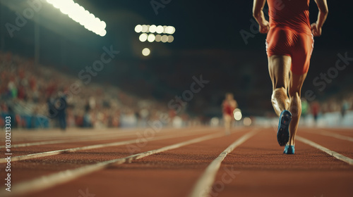 Thrilling Night Race of Professional Athlete Competitors