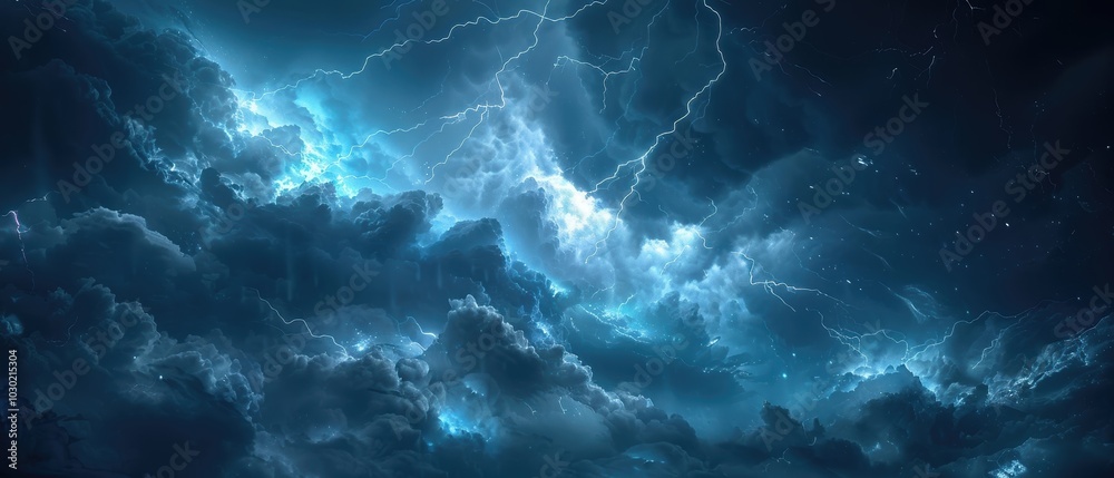 Majestic Thunderstorm with Dark Swirls in the Sky