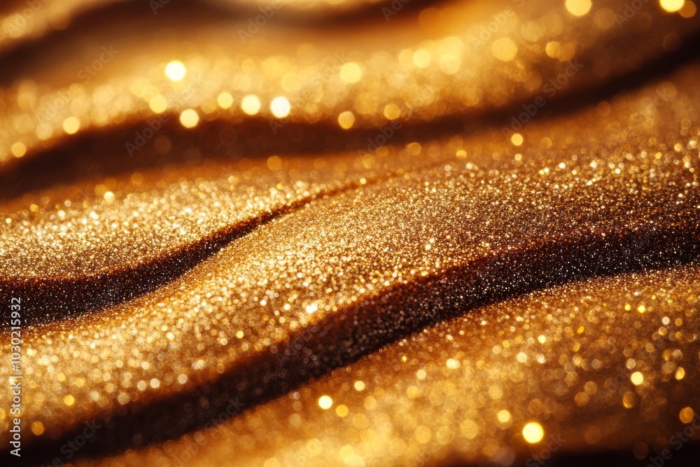 Background with bokeh light and gold glitter sparkles Background with bokeh light and gold glitter sparkles