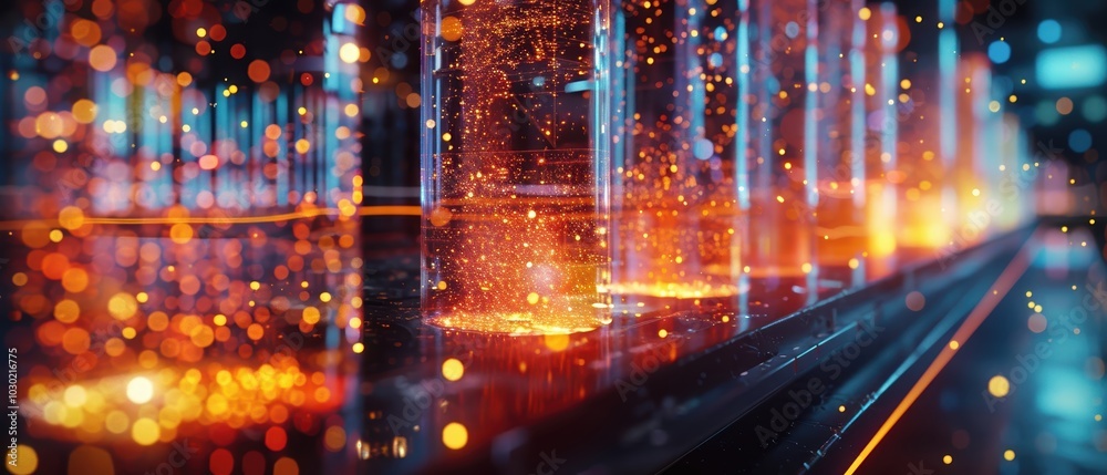 Naklejka premium High- Holographic Visuals with Bright Lights