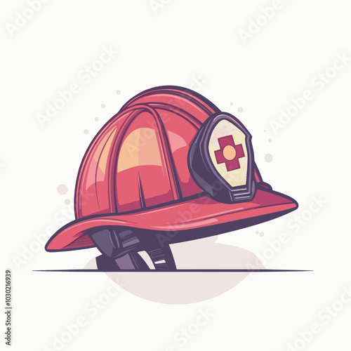 firefighter hat or head protection, vector illustration