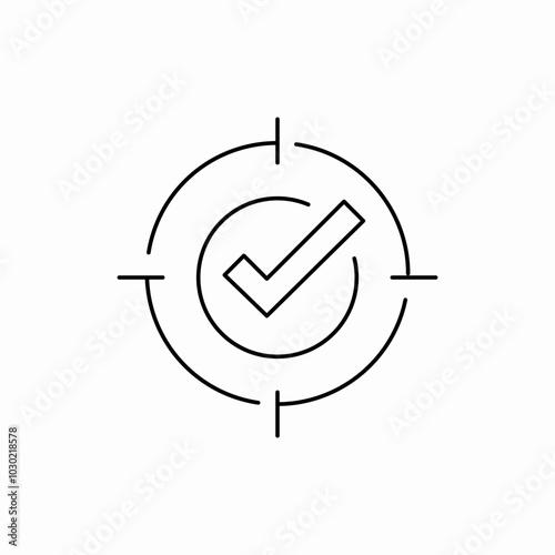 target with check mark icon sign vector