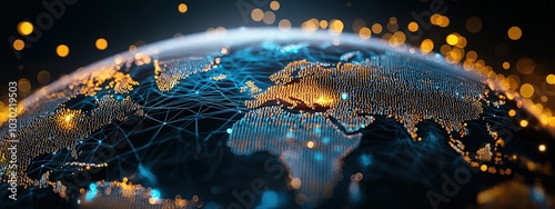 Flowing lines representing the movement of capital in global markets