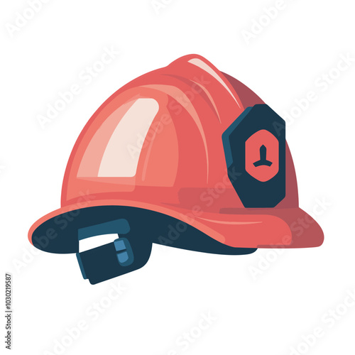 firefighter hat or head protection, vector illustration