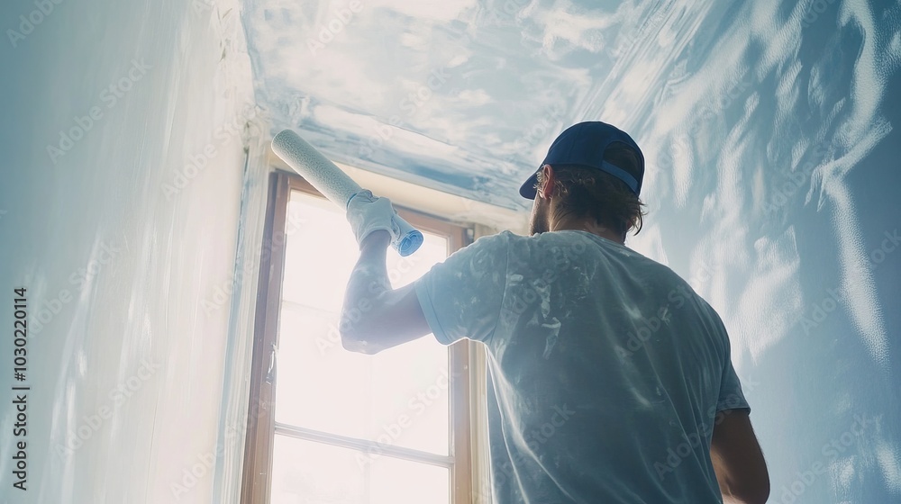 Man Applying Plaster on Wall Man Applying Plaster on Wall