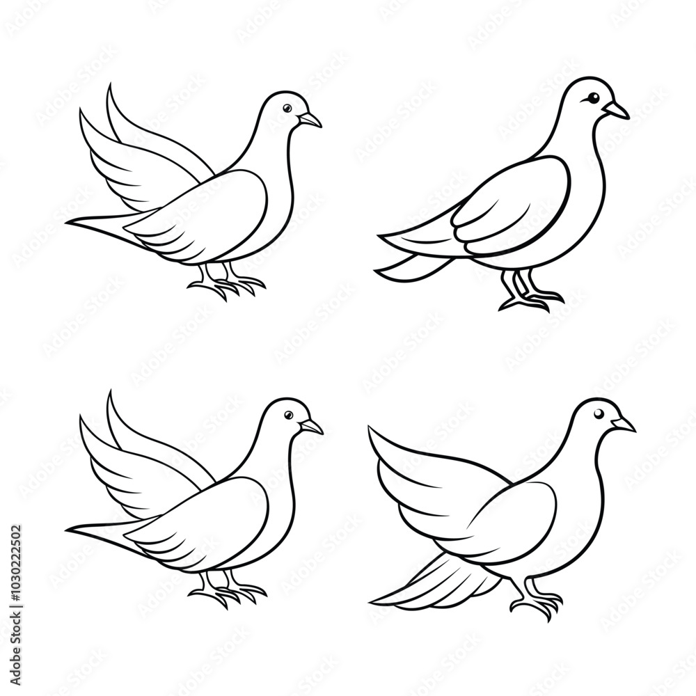 World Kindness Day Vector line art Logo Icon Set – Doves Symbol of Peace and Goodwill Silhouettes World Kindness Day Vector line art Logo Icon Set – Doves Symbol of Peace and Goodwill Silhouettes