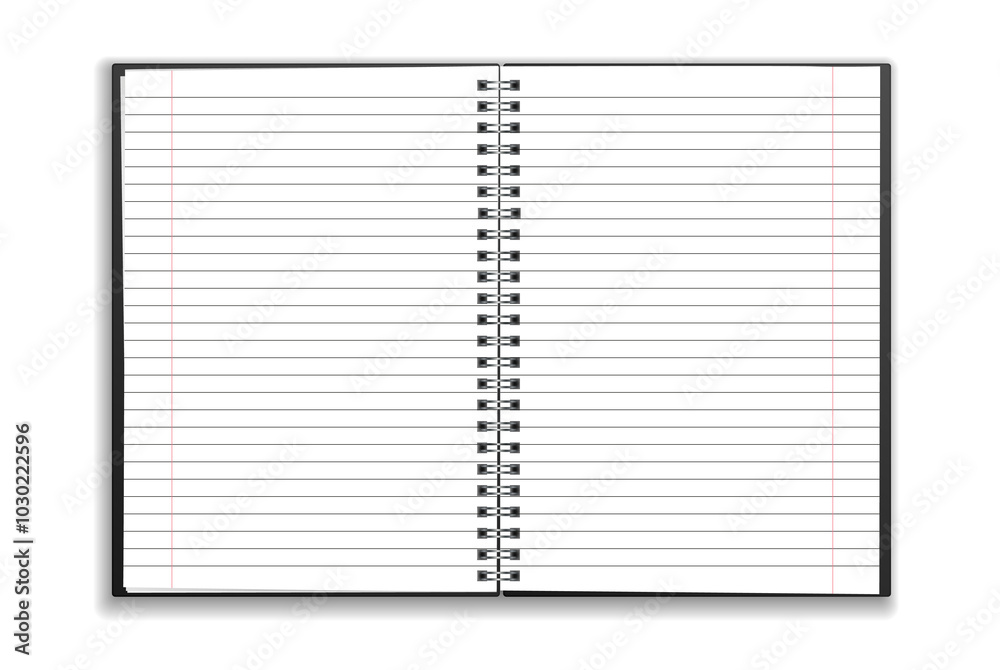 Realistic black lined notebook open and closed isolated on transparent background Realistic black lined notebook open and closed isolated on transparent background