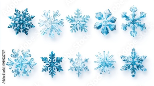 snowflakes on white background