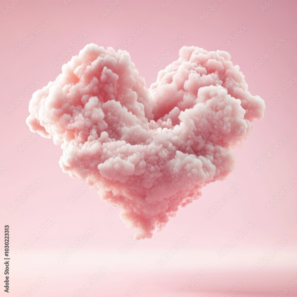 Romantic Love Symbol in Pink. 3D Heart Shape Valentine Illustration Romantic Love Symbol in Pink. 3D Heart Shape Valentine Illustration