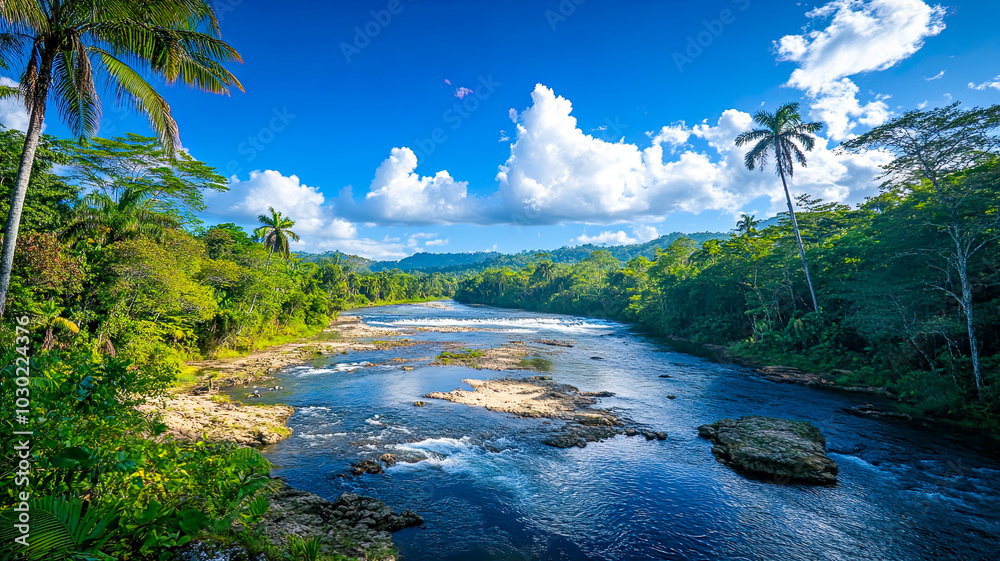 Ein Fluss im tropischen Regenwald Ein Fluss im tropischen Regenwald