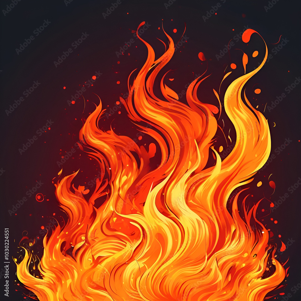 A vibrant fire flame flickers against a stark black background, creating a striking contrast. A vibrant fire flame flickers against a stark black background, creating a striking contrast.