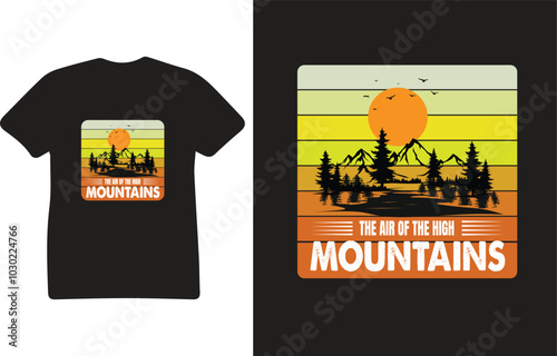 Mountain T shirt Design Vector