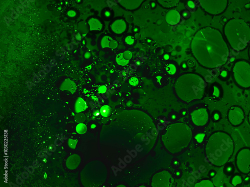 green abstract background with bubbles
