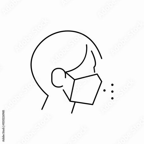 profile man wearign medical mask icon sign vector
