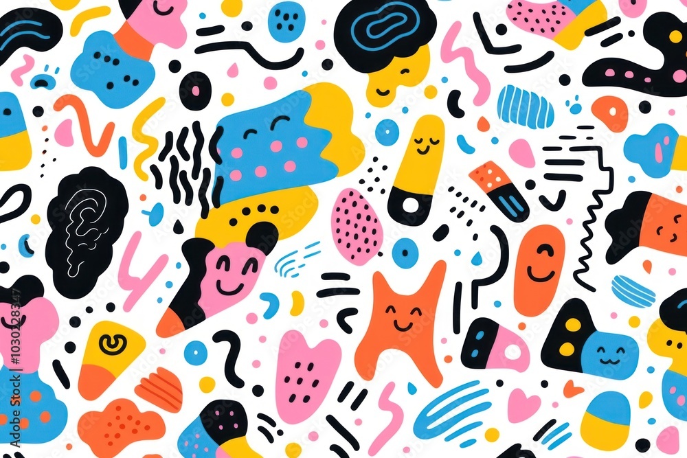 Cute doodle pattern drawing art. Cute doodle pattern drawing art.