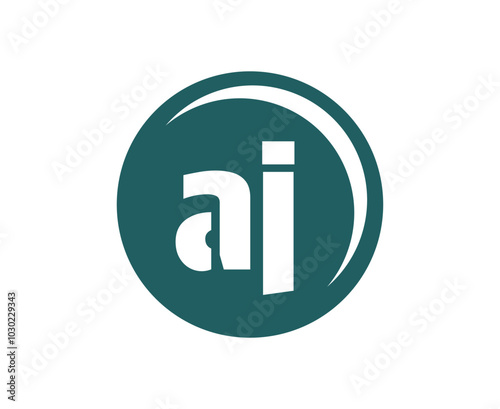 AJ sport emblem or team logotype. Ball logo with a combination of Initial letter A and J for balls shop, sports company, training, club badge.