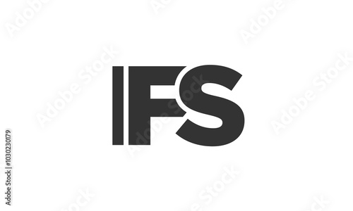 IFS logo design template with strong and modern bold text. Initial based vector logotype featuring simple and minimal typography. Trendy company identity.
