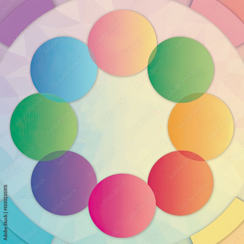 Colorful Circle Diagram with Seven Elements Colorful Circle Diagram with Seven Elements