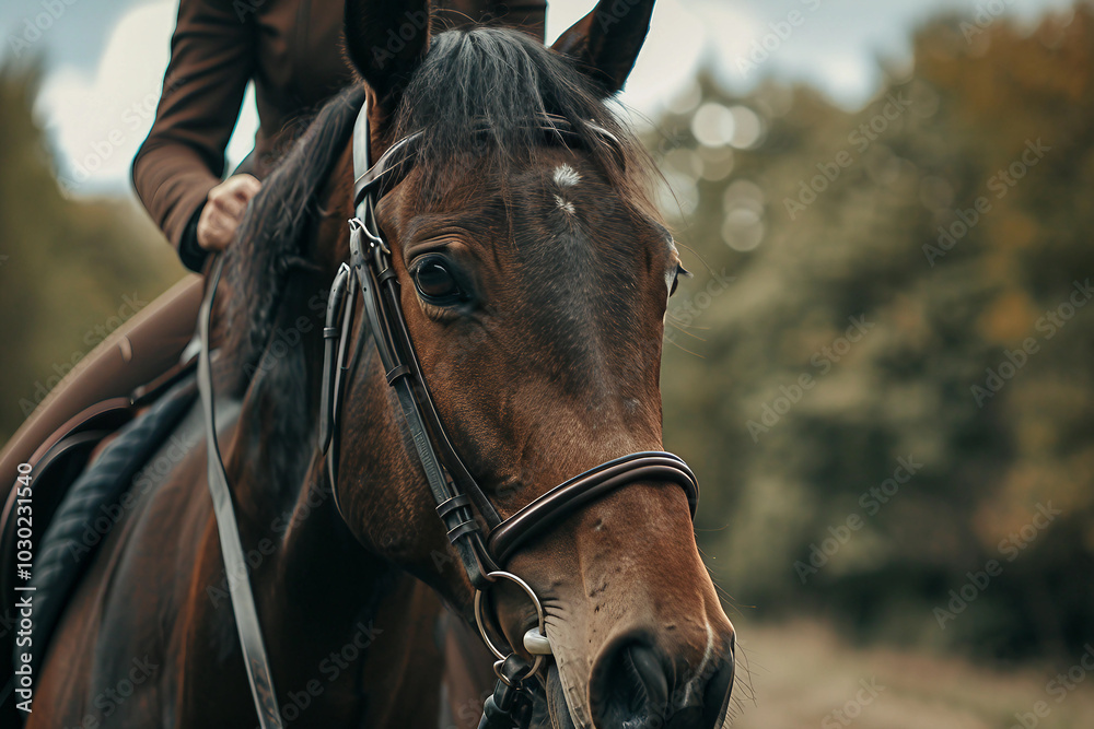 Equestrian sports training, young person learn to ride horse, pure breed animal Generative AI Equestrian sports training, young person learn to ride horse, pure breed animal Generative AI