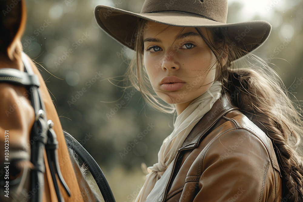 Equestrian sports training, young person learn to ride horse, pure breed animal Generative AI Equestrian sports training, young person learn to ride horse, pure breed animal Generative AI