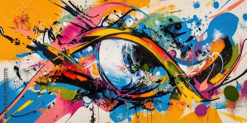 Wallpaper Mural Abstract graffiti wall art, bright colors. Torontodigital.ca