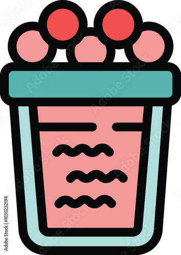 Laundry basket full of clothes with soap bubbles coming out icon, outline style
