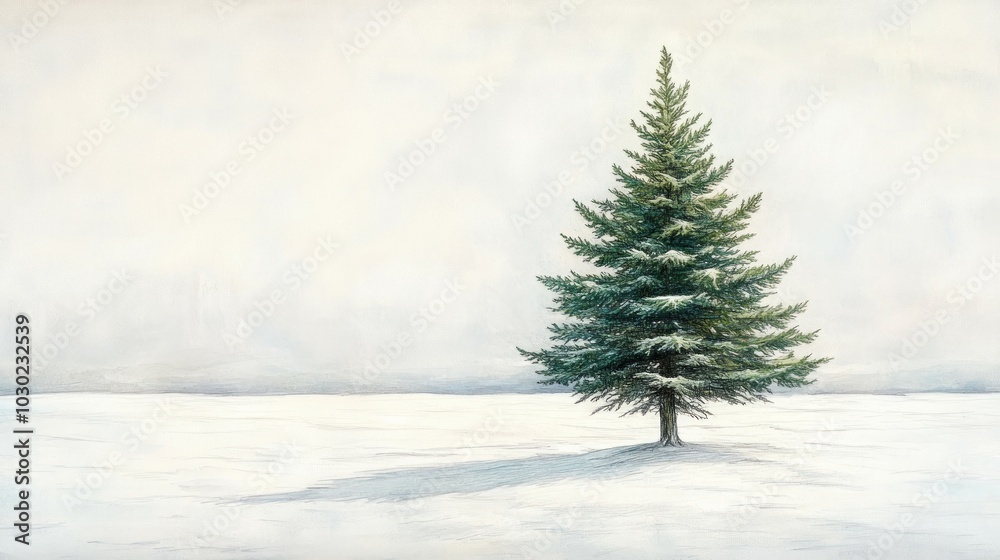 Fototapeta premium Emerald in Winter, Evergreen trees