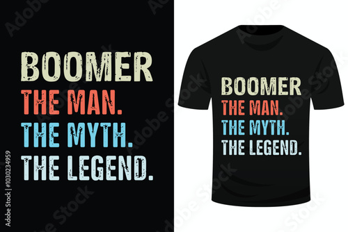 Boomer Man The Myth The Legend Funny Vintage Father's Day Svg Design