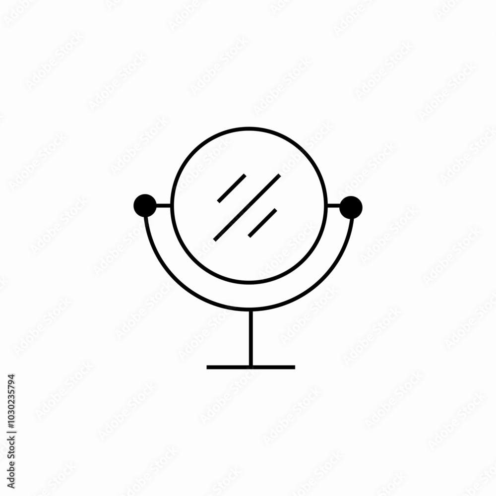 coiffure round mirror icon sign vector