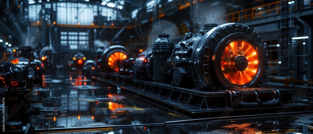 Steam-Powered Machines on Factory Floor Steam-Powered Machines on Factory Floor