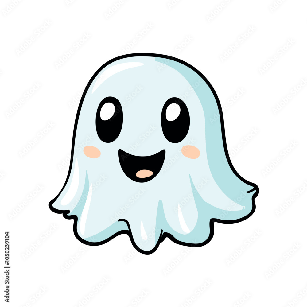 cute happy little halloween ghost isolated vector illustration cute happy little halloween ghost isolated vector illustration