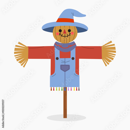 Scarecrow vector illustration isolated on white background 