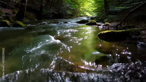 Forest River Stream Sunlight Nature Landscape