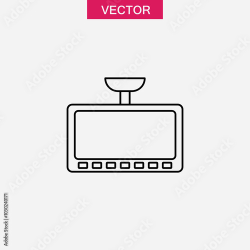 DVR Camera touchpad line icon. simple flat black linear illustration for web and app..eps