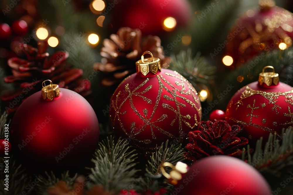 Christmas Season Background created with Generative AI Christmas Season Background created with Generative AI