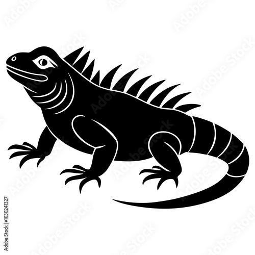 silhouette of a iguana