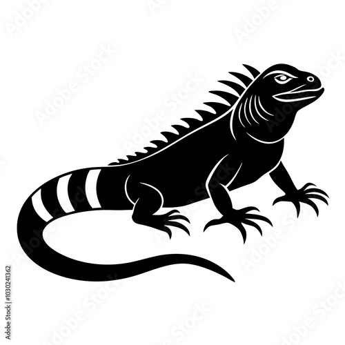 silhouette of a iguana