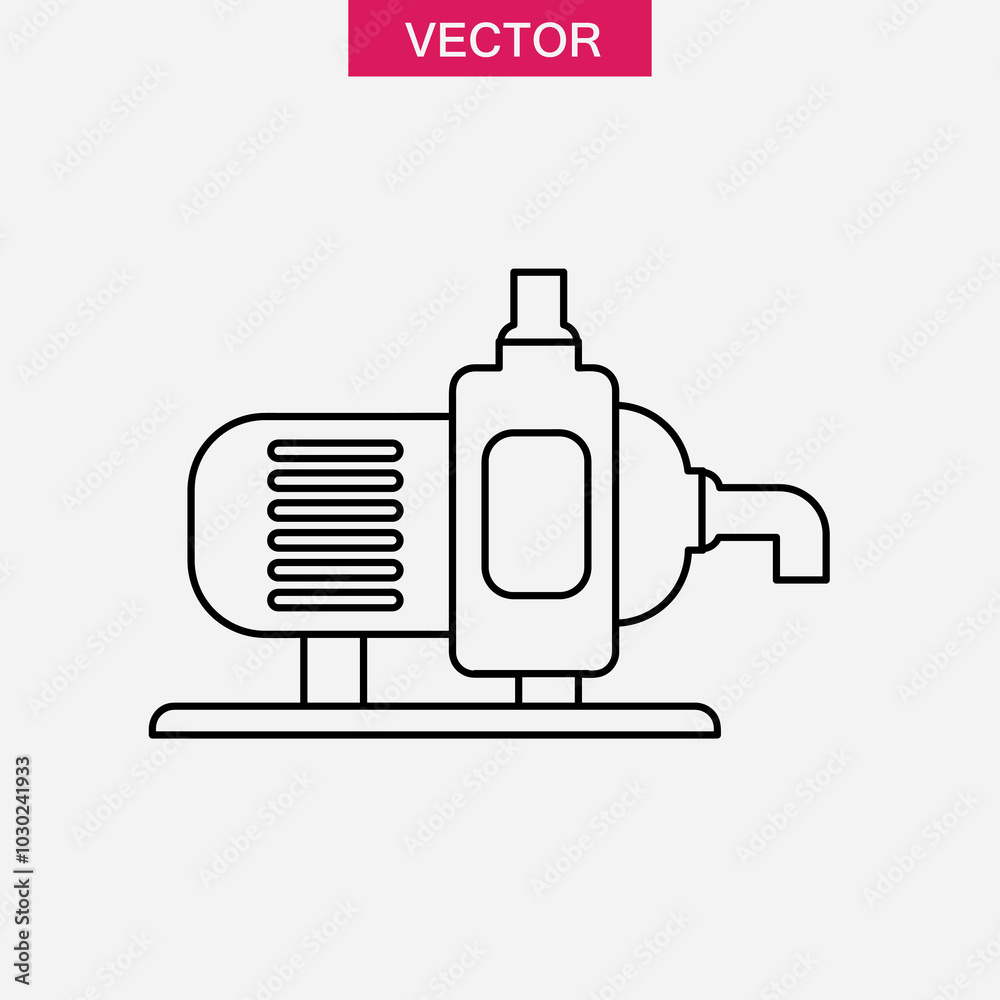 Swimming Pool Pump line icon. simple flat black linear illustration for web and app..eps Swimming Pool Pump line icon. simple flat black linear illustration for web and app..eps