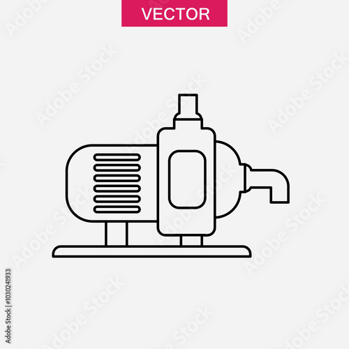 Swimming Pool Pump line icon. simple flat black linear illustration for web and app..eps