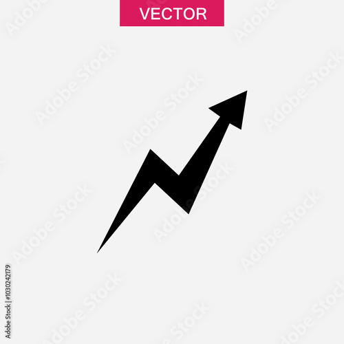Zig-Zag up arrow icon, grow up arrow icon vector flat simple illustration for web and app..eps