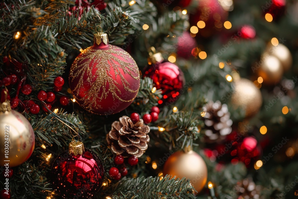Christmas Season Background created with Generative AI Christmas Season Background created with Generative AI