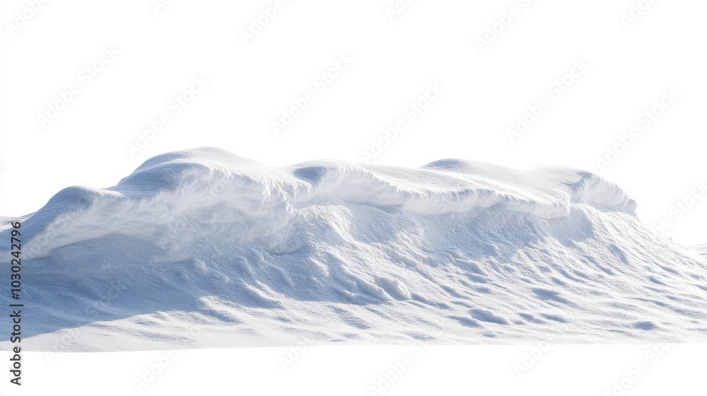 A stunning, white snowdrift stands out against a pure white background, perfect for a winter scene. A stunning, white snowdrift stands out against a pure white background, perfect for a winter scene.