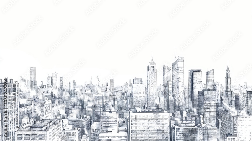 Cityscape with skyscrapers. 3D illustration. Cityscape with skyscrapers. 3D illustration.