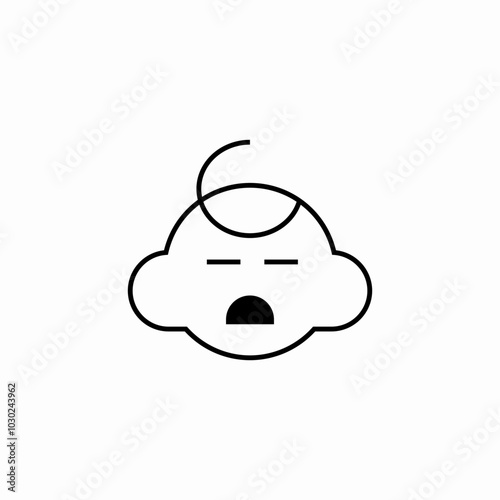 sad baby face icon sign vector