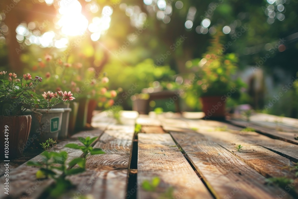 Gardening deck backdrop sunlight outdoors nature.